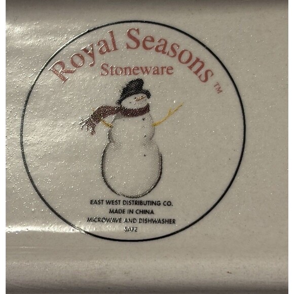 2 Royal Seasons Stoneware Holiday Christmas Decor Hors d'Oeuvres Serving Dishes - Picture 5 of 14